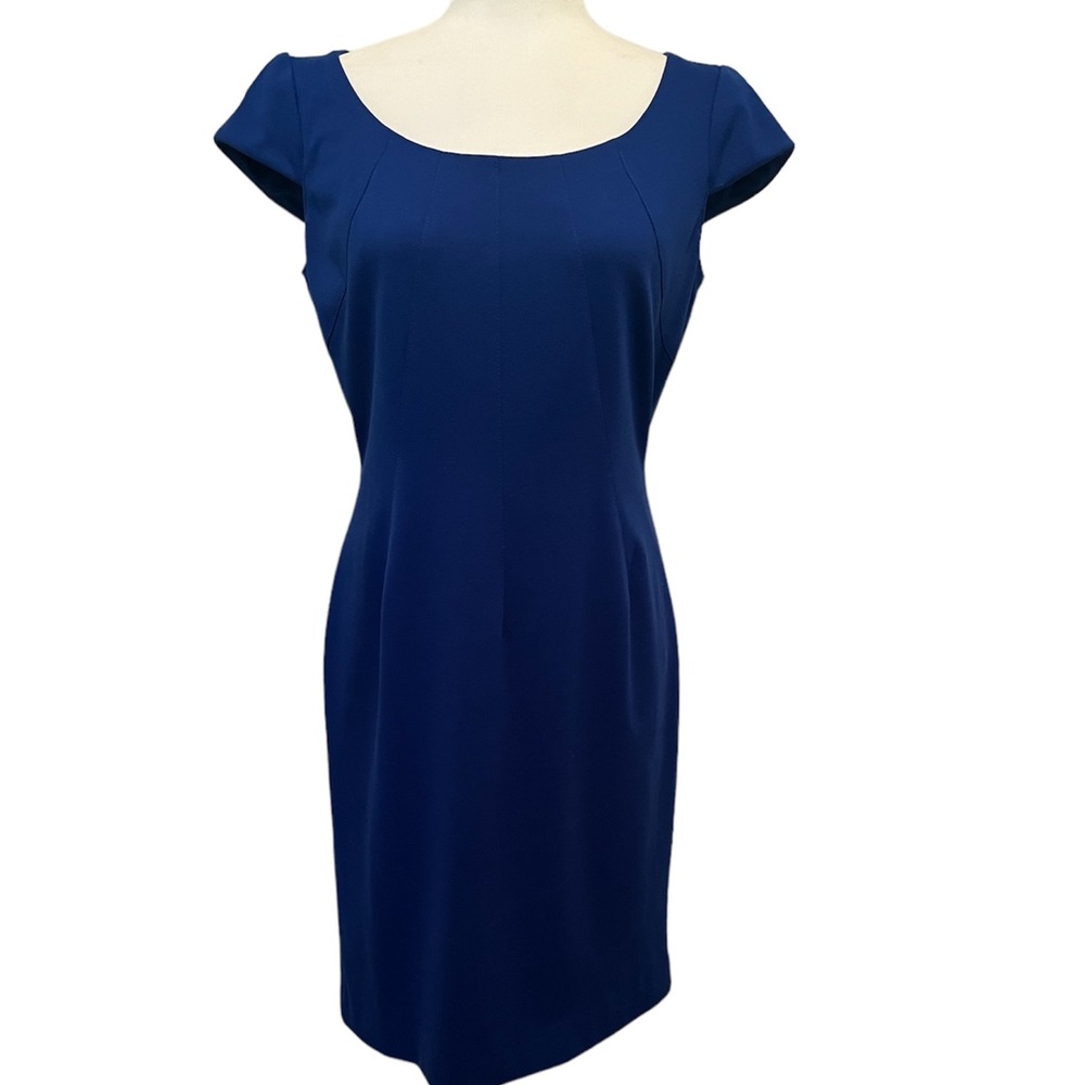 TAHARI Blue Cap Sleeve Dress Sz 6